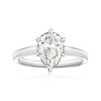 1 ct. Moissanite Pear Sterling Silver Women Ring Size 6