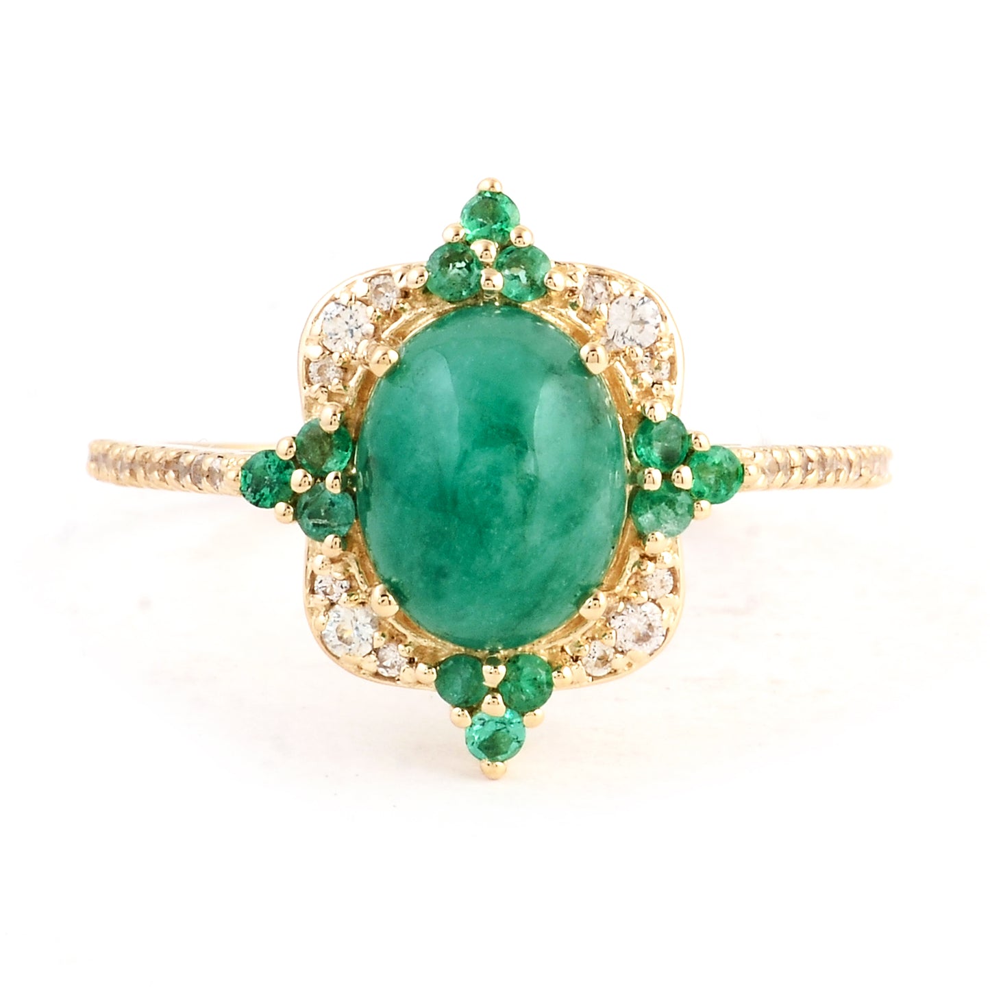 2.42 Ct Oval Emerald 14K Gold Ring