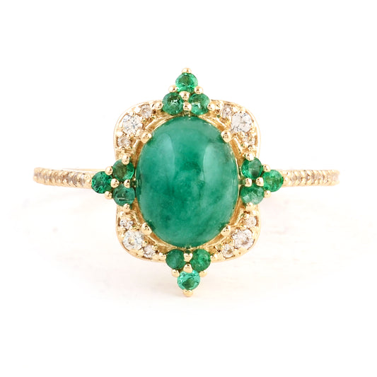2.42 Ct Oval Emerald 14K Gold Ring
