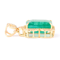 4.49 Ct Octagon Natural Emerald 14K Gold Pendant