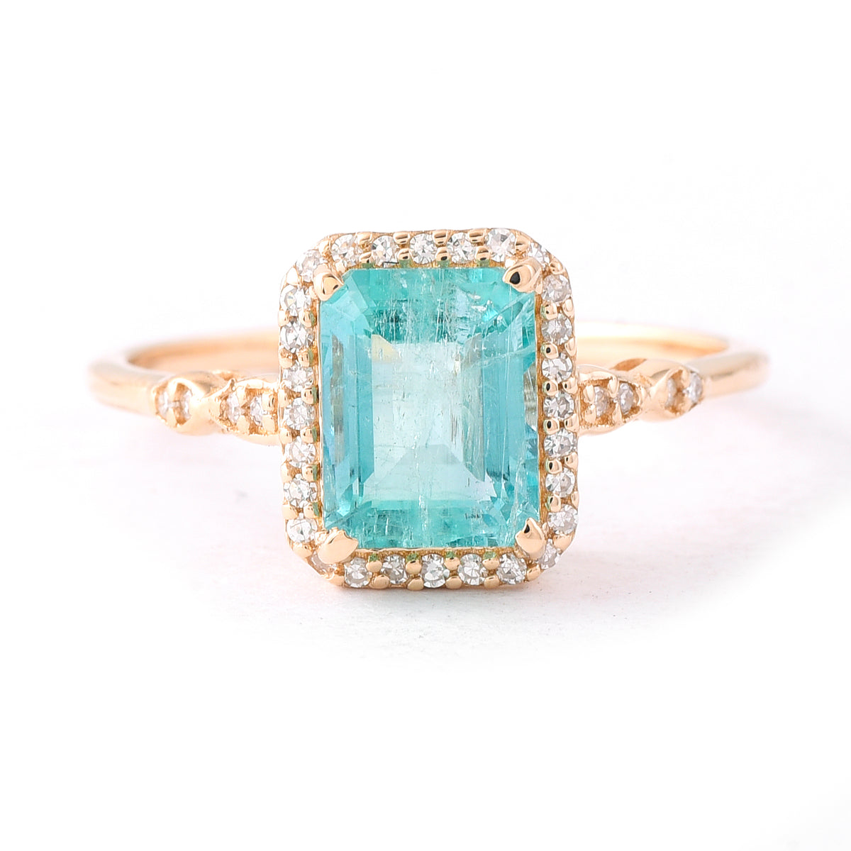 1.63 Ct Octagon Step Cut Natural Emerald 14K Gold Ring