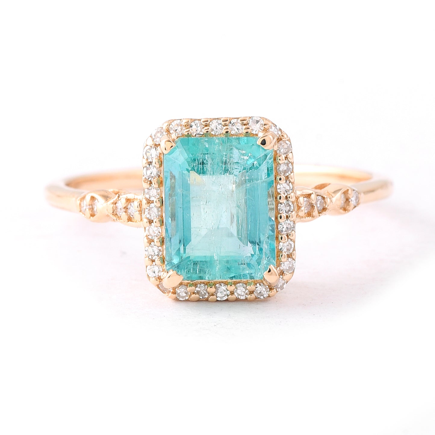 1.63 Ct Octagon Step Cut Natural Emerald 14K Gold Ring