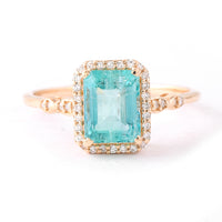 1.63 Ct Octagon Step Cut Natural Emerald 14K Gold Ring