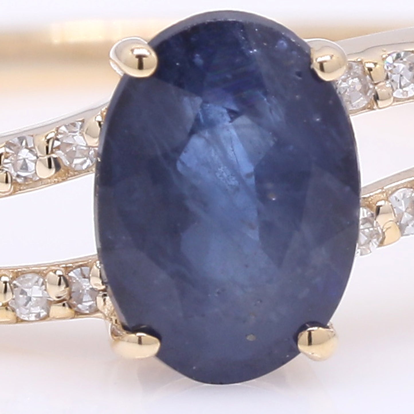 1.26 Ct Oval Mixed Cut Natural Sapphire 14K Gold Ring