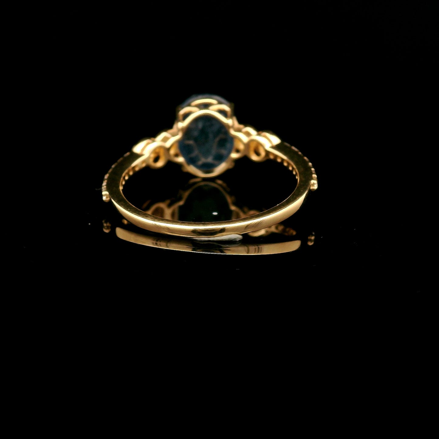 2.38 Ct Oval Mixed Cut Natural Corundum Sapphire 14K Gold Ring