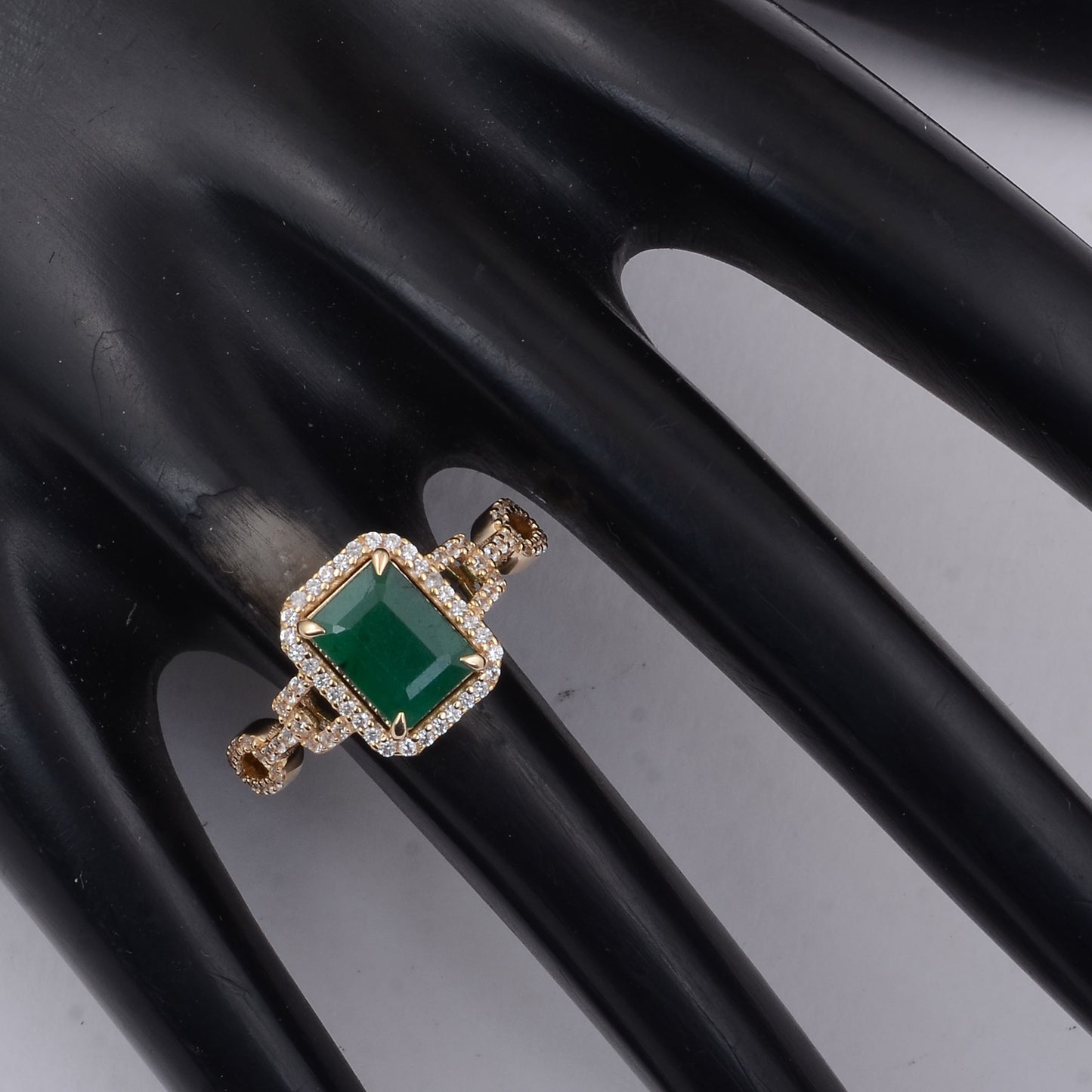 1.88 Ct Octagon Emerald 9K Gold Ring
