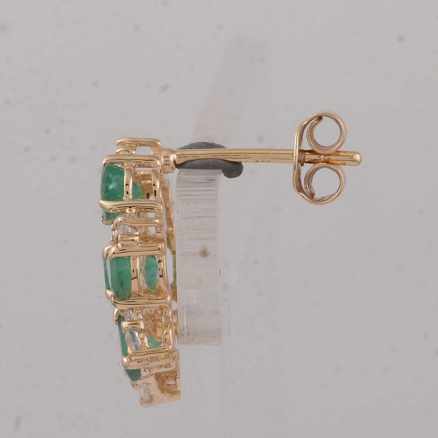 2.81 Ct Round Emerald 14K Gold Earrings