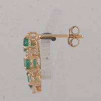 2.81 Ct Round Emerald 14K Gold Earrings