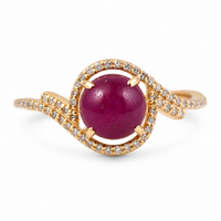 2.43 Ct Round Ruby 9K Gold Ring