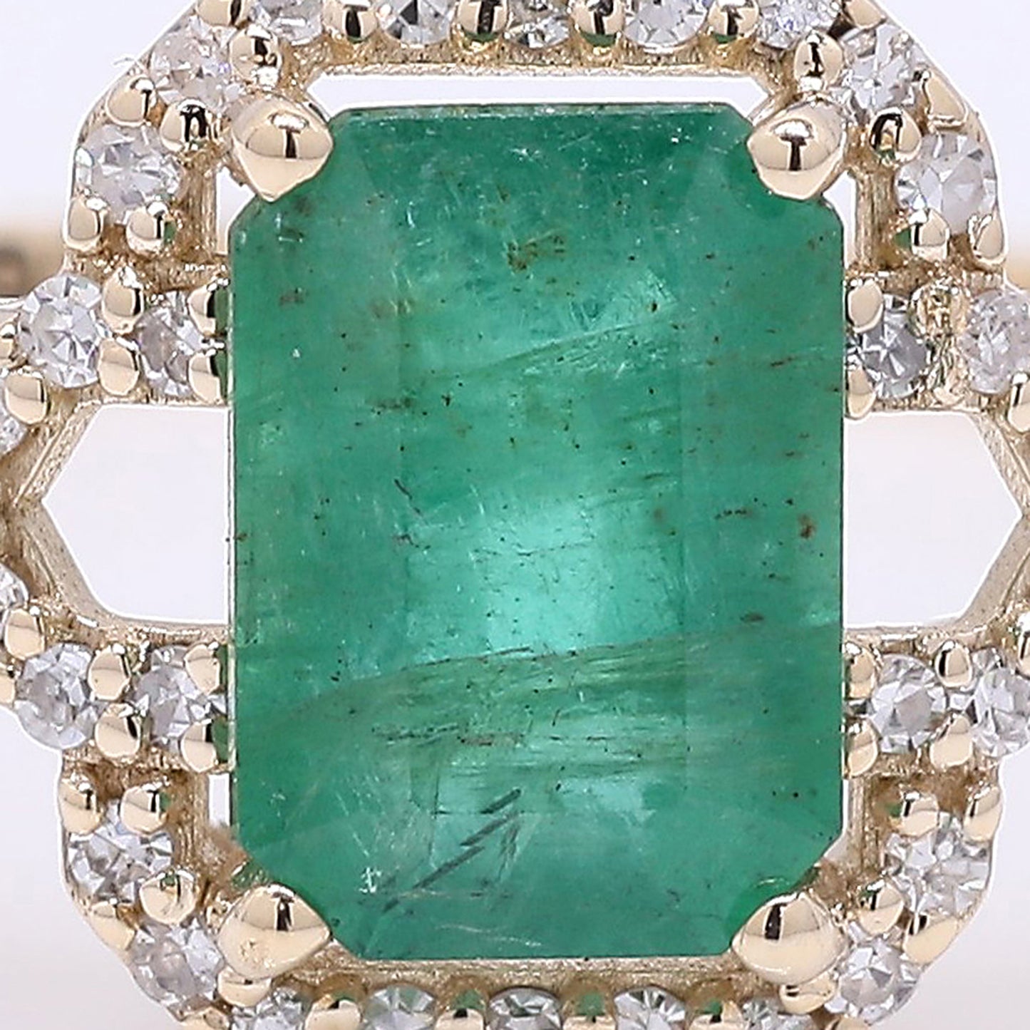 1.15 Ct Octagon Step Cut Natural Emerald 14K Gold Ring