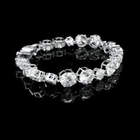 22.48 Ct Round Lab Grown Diamond 14K Gold Bracelet