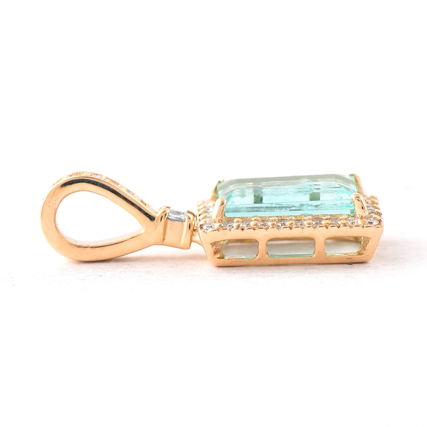 1.02 Ct Baguette Emerald 14K Gold Pendant