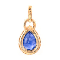 1.42 Ct Pear Mixed Cut Natural Sapphire 14K Gold Pendant
