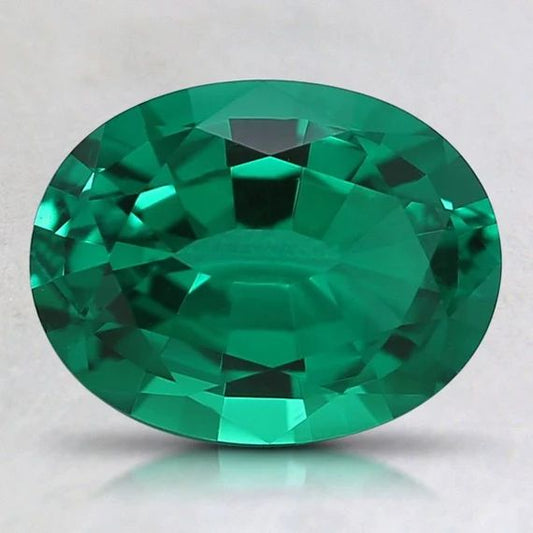 6.84 Carats Lab Grown Emerald Oval Loose Gemstone