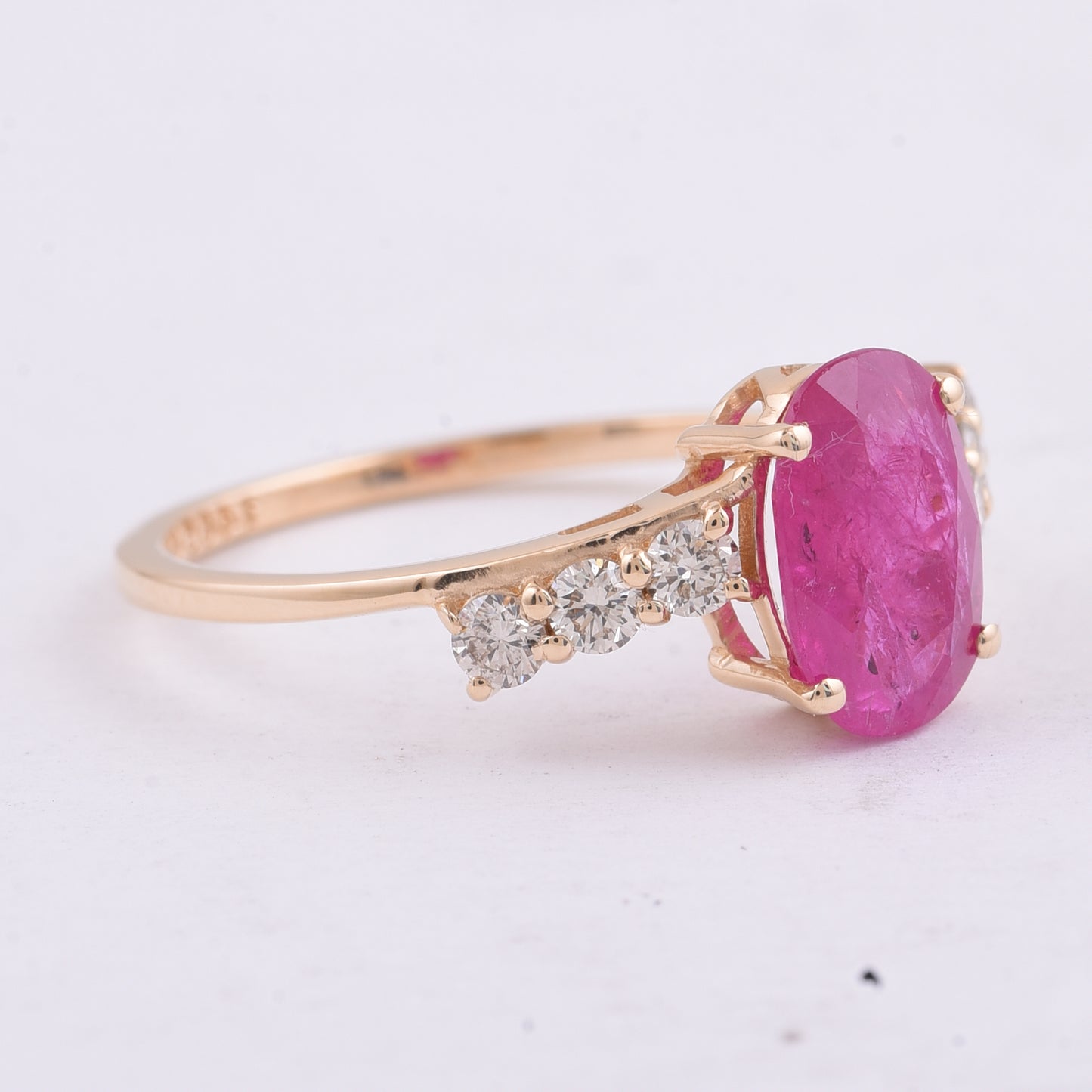 2.16 Ct Oval Natural Ruby 14K Gold Ring
