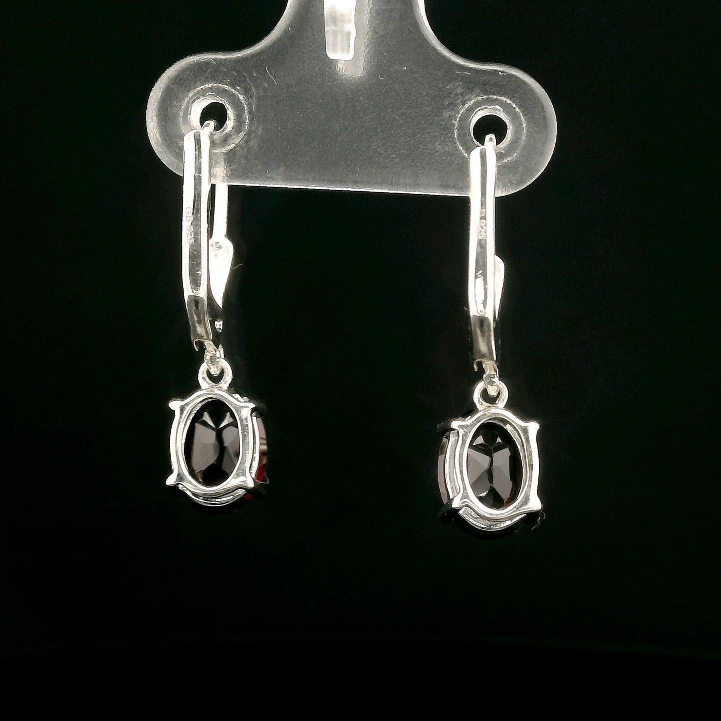 2.73 Ct Oval Garnet 925 Sterling Silver Earrings