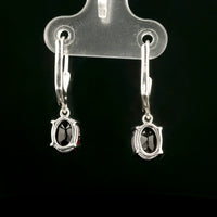 2.73 Ct Oval Garnet 925 Sterling Silver Earrings