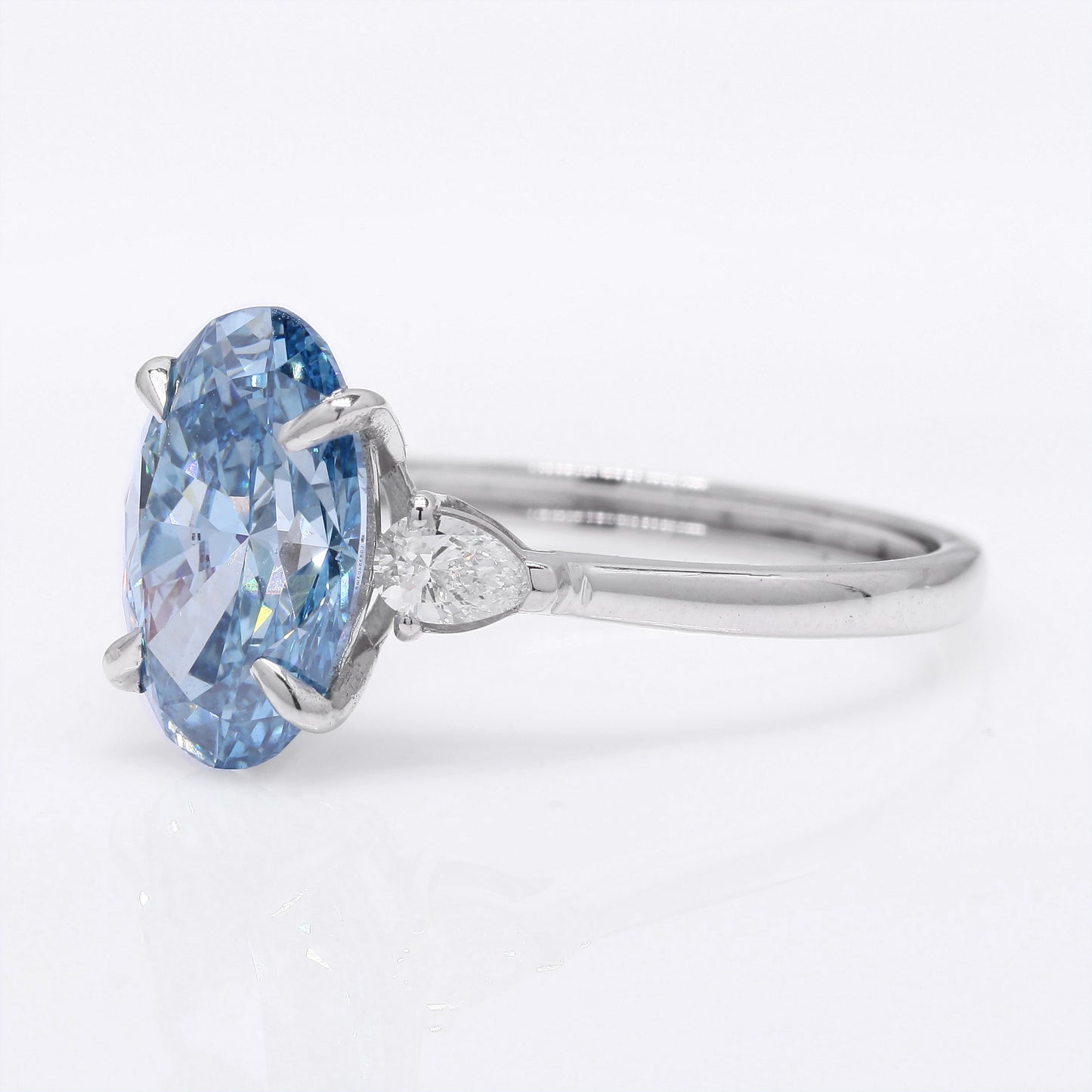 3.05 Ct Oval Brilliant Lab Grown Diamond 950 Platinum Ring