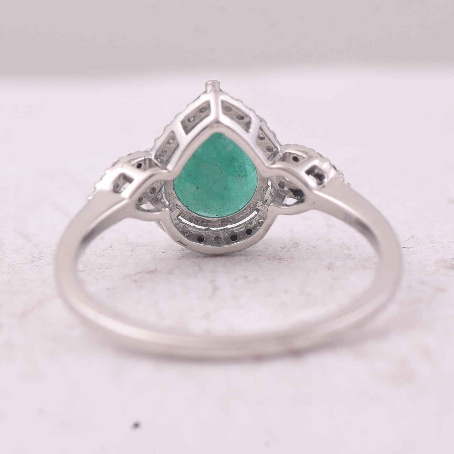 1.63 Ct Pear Mixed Cut Natural Emerald 950 Platinum Ring