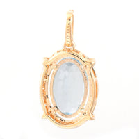 1.85 Ct Oval Mixed Cut Natural Aquamarine 14K Gold Pendant