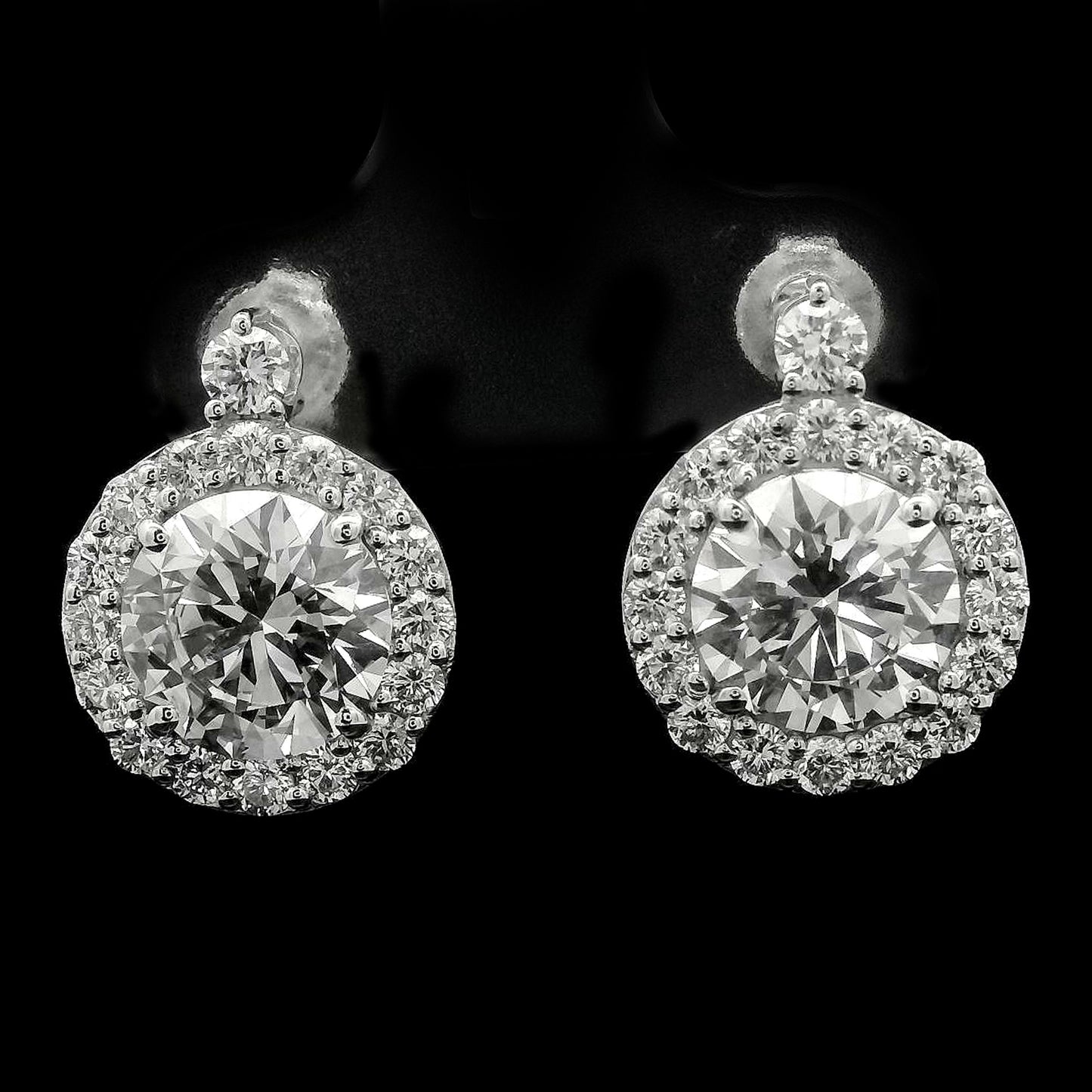 4.57 Carats Lab Grown Diamond 14K Gold Earrings