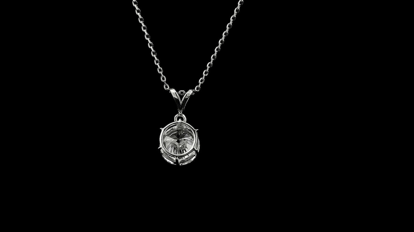 1.45 Ct Round Lab Grown Diamond 14K Gold Pendant