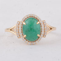 1.71 Ct Oval Emerald 9K Gold Ring