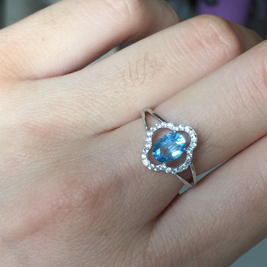 Blue Topaz 925 Sterling Silver Ring