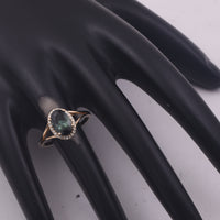 1.39 Ct Oval Mixed Cut Natural Green Tourmaline 14K Gold Ring