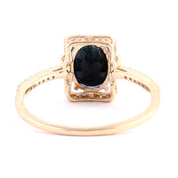 1.65 Ct Oval Mixed Cut Natural Corundum Sapphire 14K Gold Ring