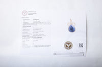 6.64 Ct Pear Mixed Cut Natural Corundum Sapphire 14K Gold Pendant