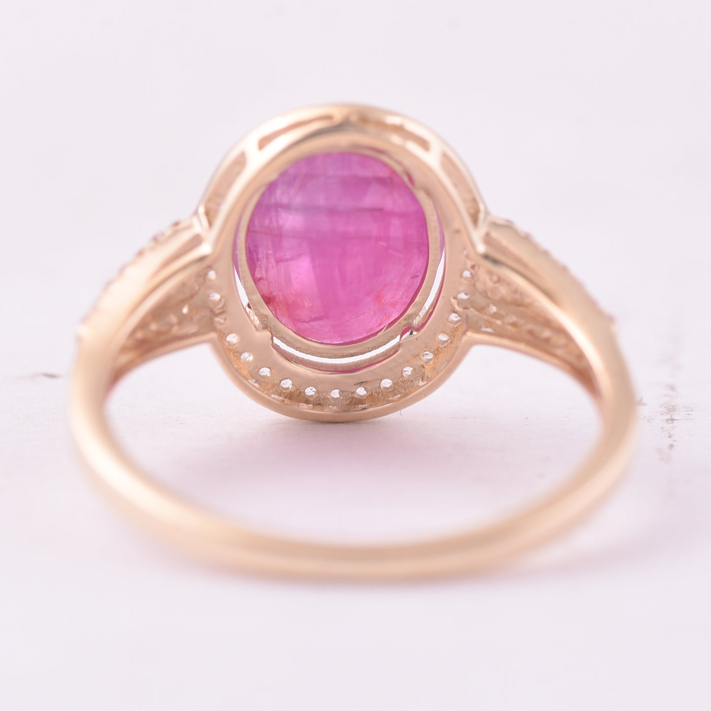 3.00 Ct Oval Ruby 9K Gold Ring