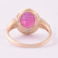 3.00 Ct Oval Ruby 9K Gold Ring