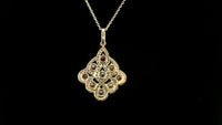1.66 Ct Round Multi Sapphire 14K Gold Pendant