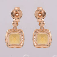 1.50 Ct Cushion Mixed Cut Natural Fire Opal 14K Gold Earrings