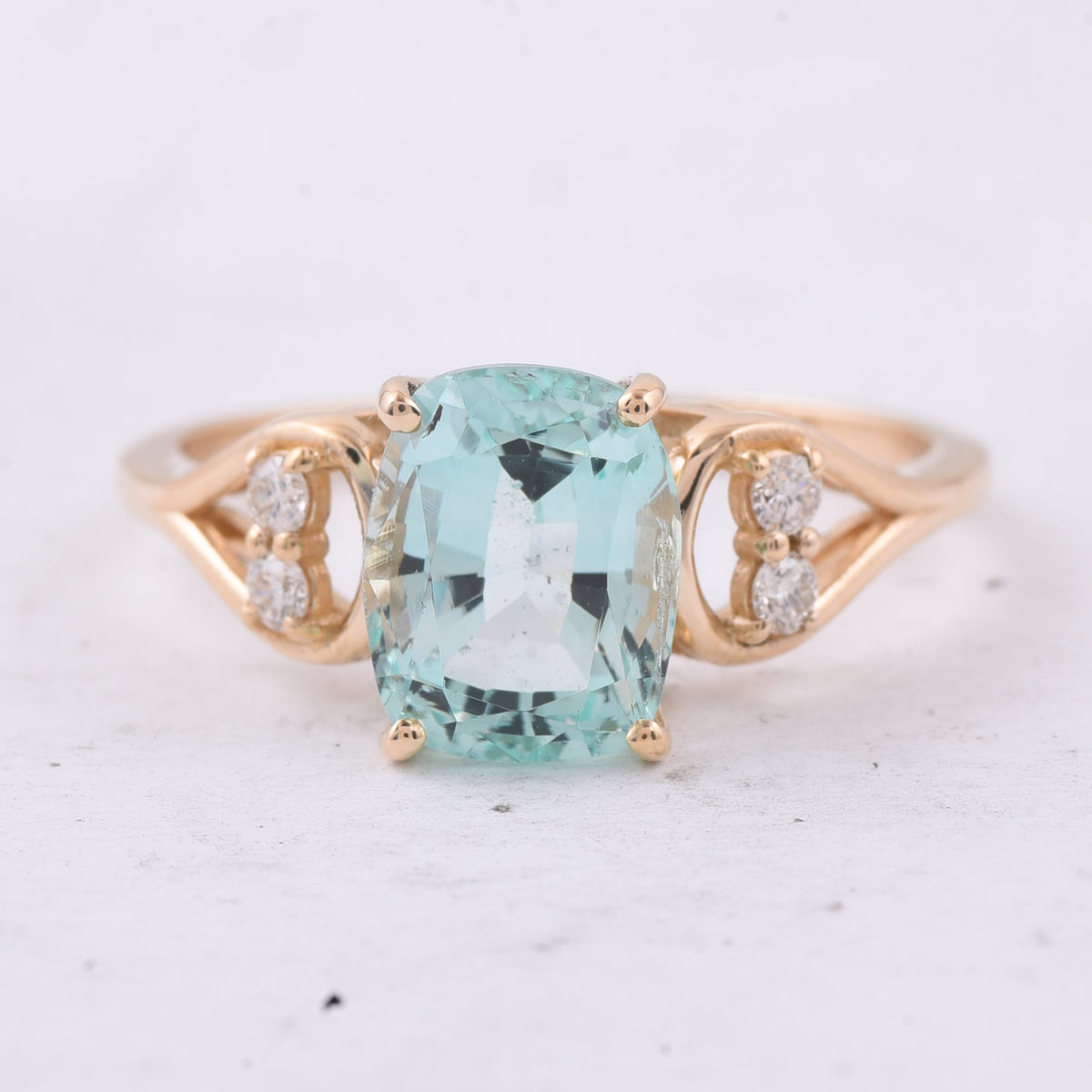 2.32 Ct Cushion Natural Emerald 14K Gold Ring