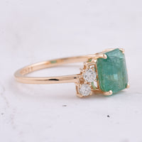 2.00 Ct Octagon Step Cut Natural Emerald 14K Gold Ring