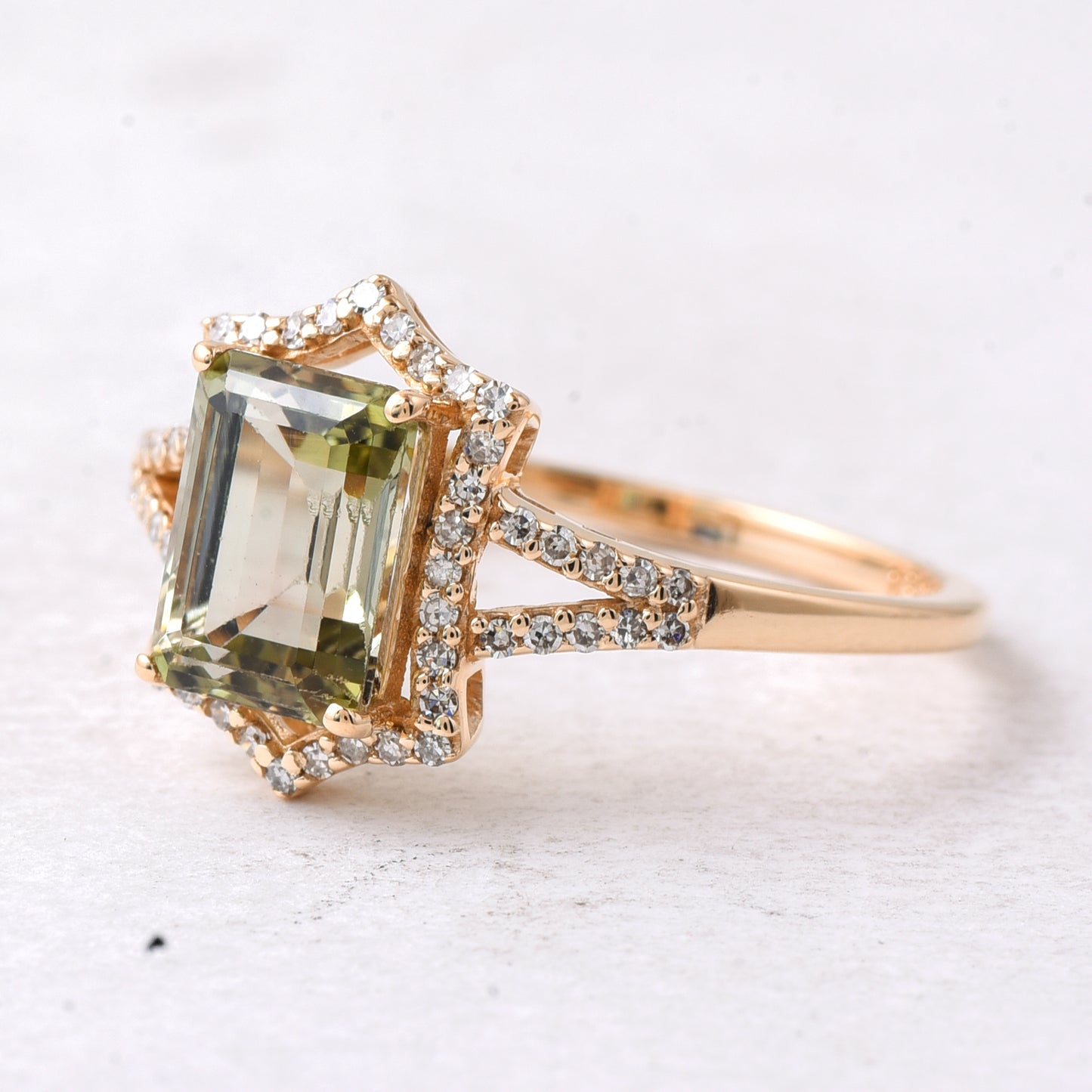 1.80 Ct Octagon Step Cut Natural Tourmaline 14K Gold Ring