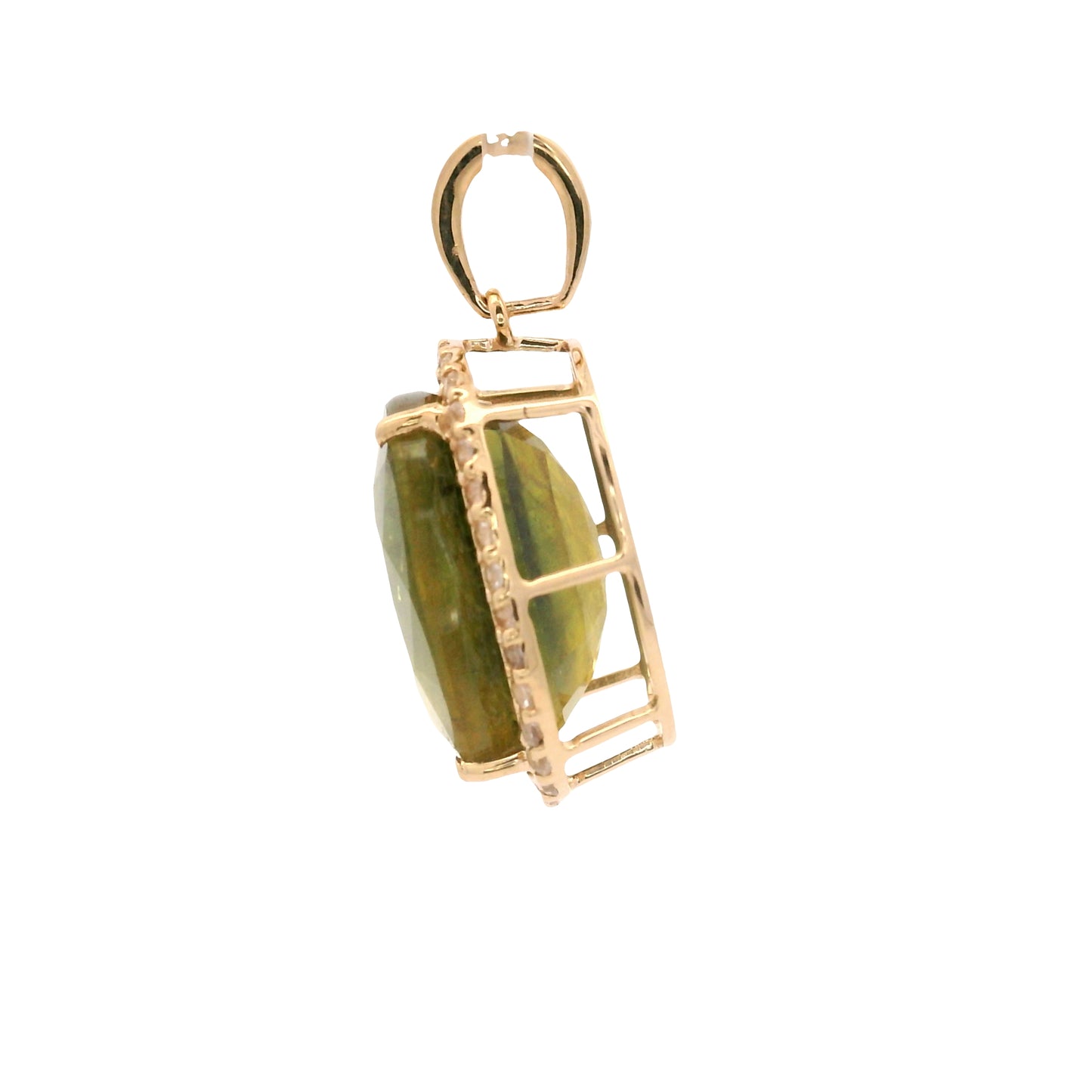 11.99 Ct Oval Fancy Sapphire 14K Gold Pendant
