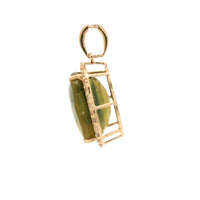 11.99 Ct Oval Fancy Sapphire 14K Gold Pendant