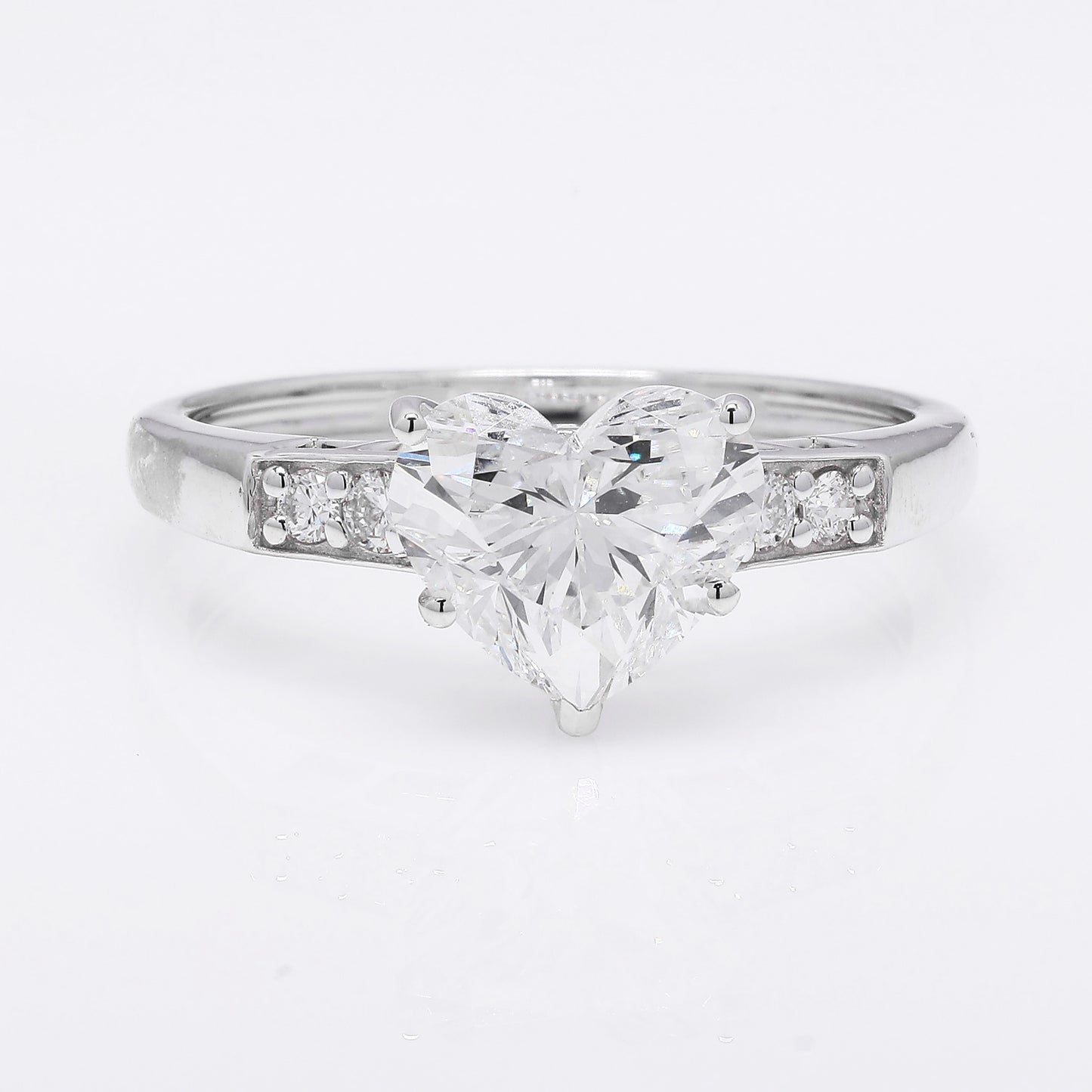 2.07 Ct Heart Brilliant Lab Grown Diamond 14K Gold Ring