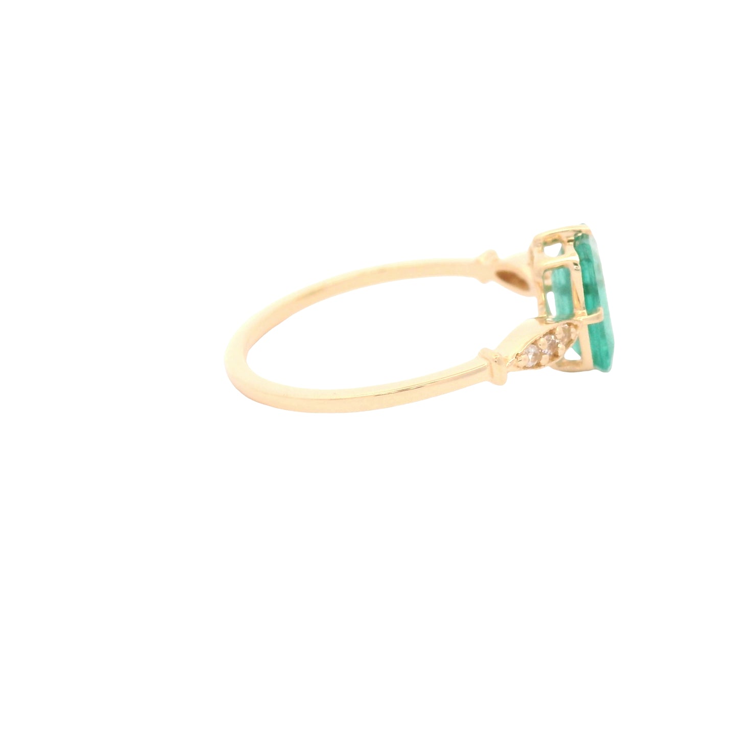 1.11 Ct Octagon Emerald 14K Gold Ring