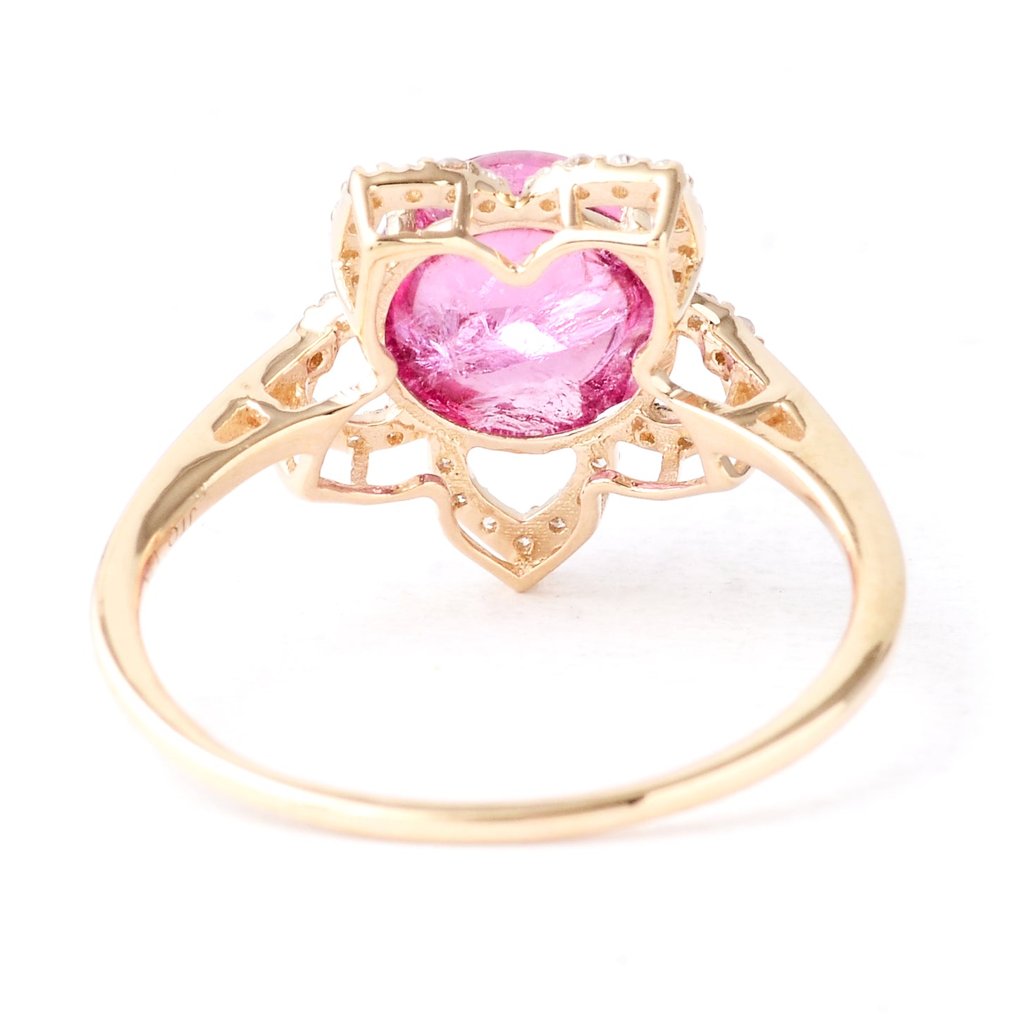 2.73 Ct Round Cabochon Natural Tourmaline 14K Gold Ring