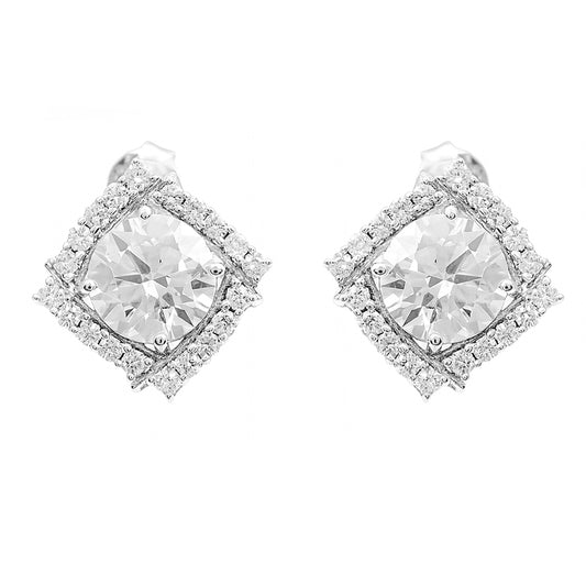 3.61 Carats Lab Grown Diamond 14K Gold Earrings