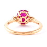 2.80 Ct Cushion Ruby 18K Gold Ring