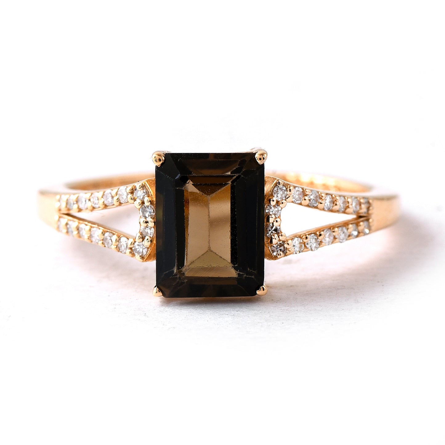 1.59 Ct Octagon Step Cut Natural Green Tourmaline 14K Gold Ring