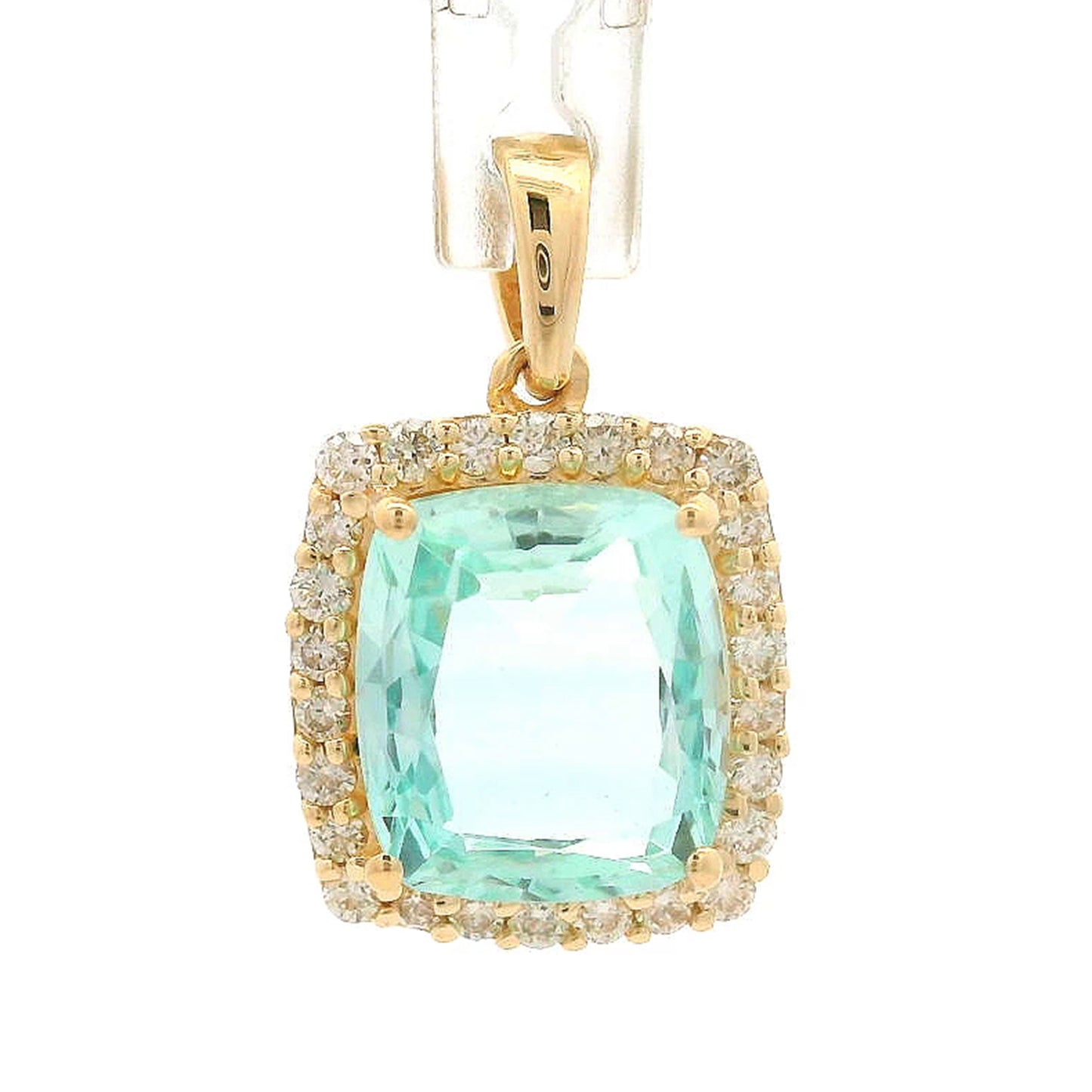 2.35 Ct Cushion Emerald 14K Gold Pendant