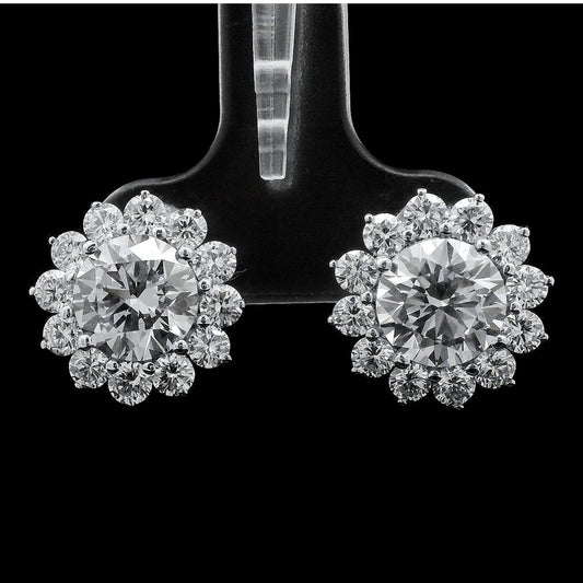 4.75 Ct Round Lab Grown Diamond 14K Gold Earrings
