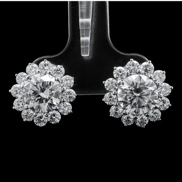 4.75 Ct Round Lab Grown Diamond 14K Gold Earrings