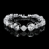 29.34 Ct Round Lab Grown Diamond 14K Gold Bracelet